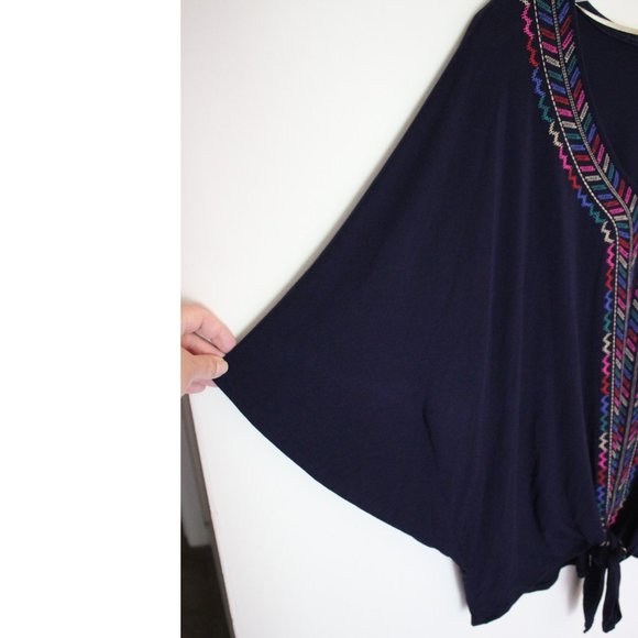 NWOT Plus Democracy Navy Embroidered Top Size 1X - Picture 8 of 9